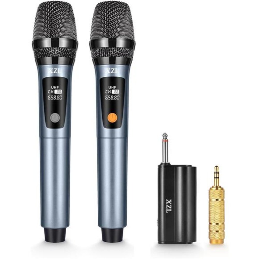 Professional Wireless Microphones for Karaoke Singing, Rechargeable Dual UHF